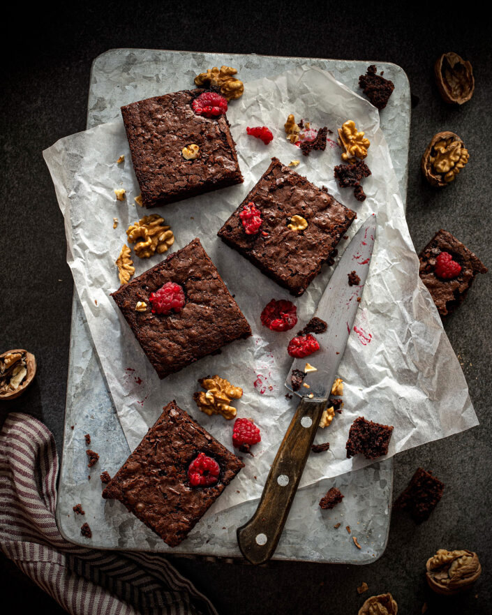 Brownie de frutos rojos y nueces